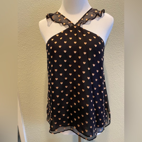 CAMI NYC The Lily Silk Halter In Heart Print size Small Petite - Picture 2 of 6